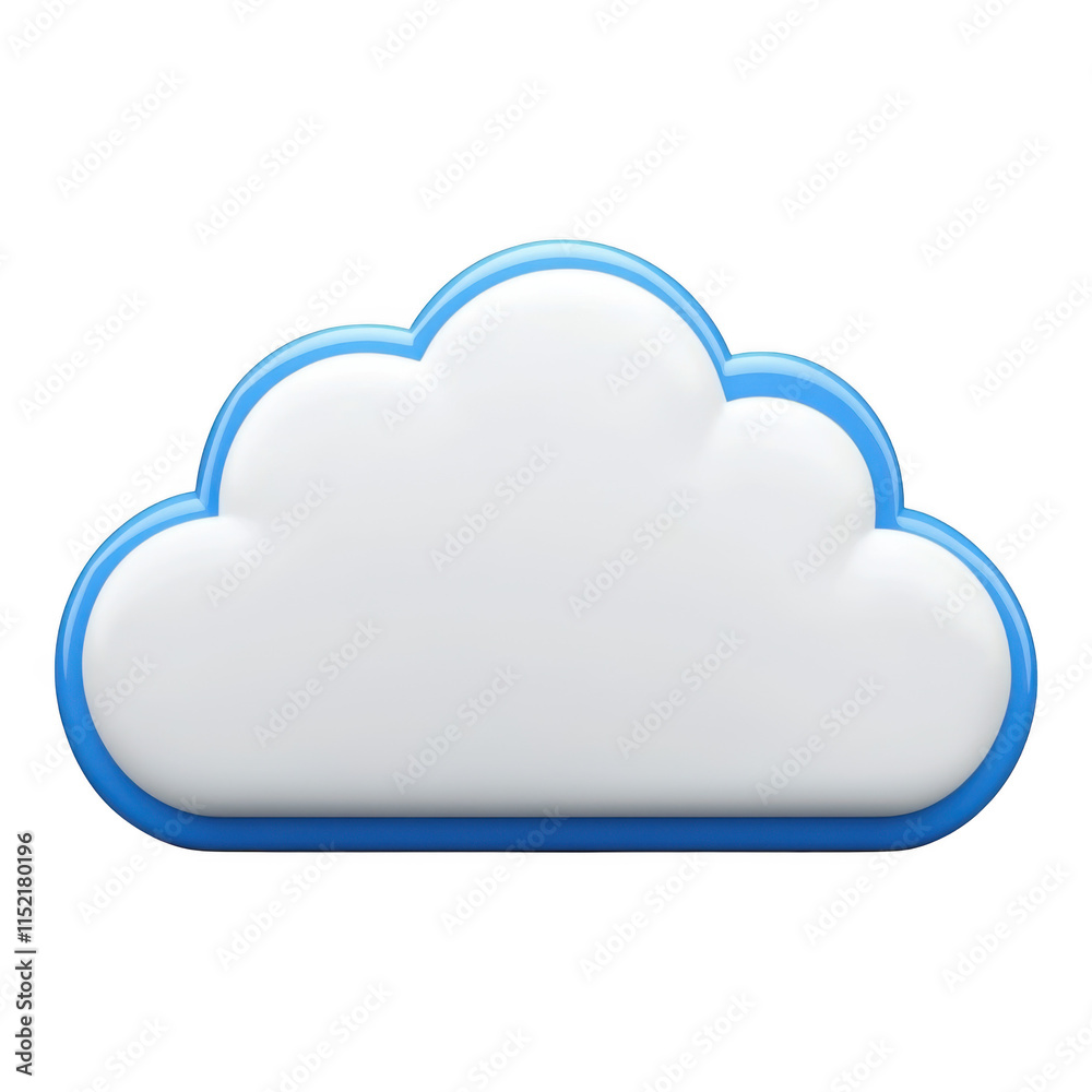 3D rendered cloud icon symbolizing modern cloud computing and data storage solutions, featuring a clean white design. 3D rendered cloud icon symbolizing modern cloud computing and data storage solutions, featuring a clean white design.