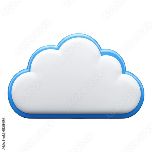 3D rendered cloud icon symbolizing modern cloud computing and data storage solutions, featuring a clean white design.