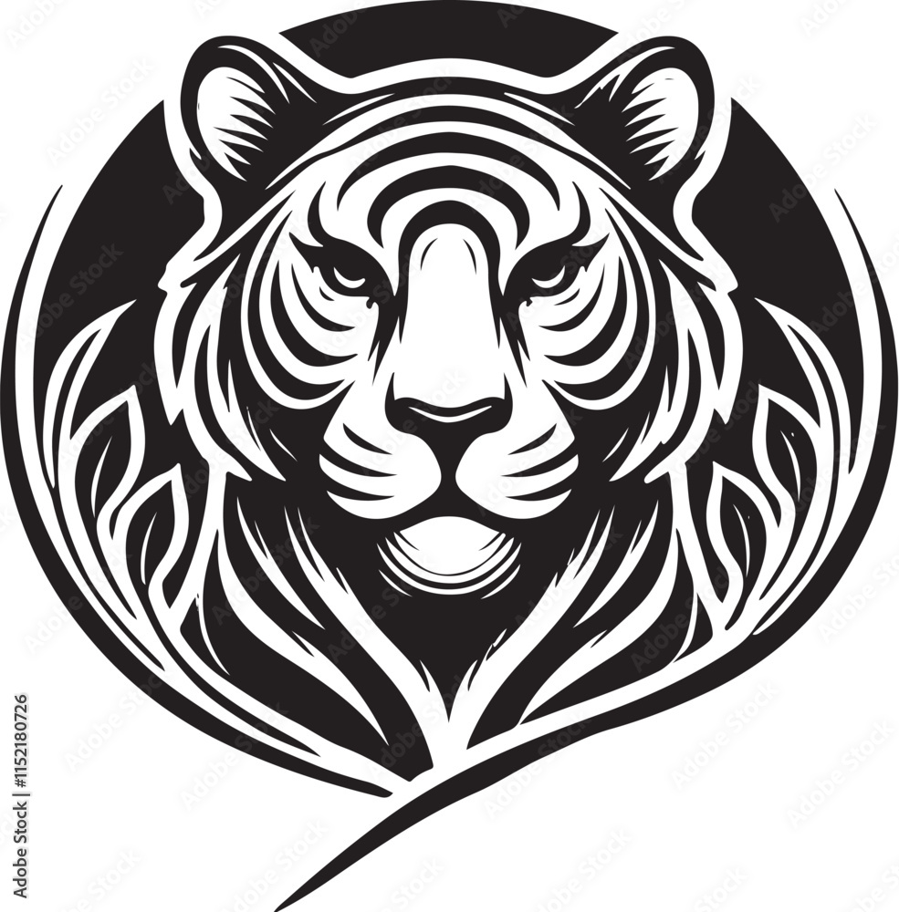 Obraz premium Tiger Vector Illustration - Bold and Dynamic Design