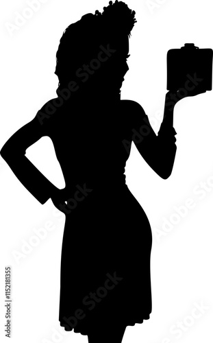 Abstract silhouette of a girl holding a gift box, symbolizing joy, generosity, and anticipation. Ideal for celebration, the image captures the spirit of giving and the excitement of receiving.