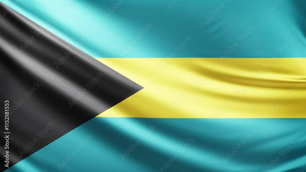 Bahamas island flag video, close-up shot of symbol of Bahamas nation, america, animated flag background video, 3D video of a flag, national symbol of the people, patriotism, full screen Bahamas island flag video, close-up shot of symbol of Bahamas nation, america, animated flag background video, 3D video of a flag, national symbol of the people, patriotism, full screen