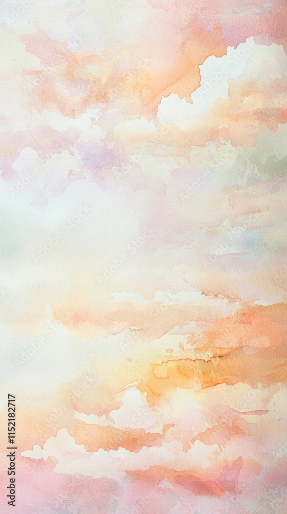Capturing a beautiful watercolor painting featuring a pastel-colored sky adorned with fluffy clouds, evoking a dreamy and ethereal atmosphere that inspires tranquility and wonder Capturing a beautiful watercolor painting featuring a pastel-colored sky adorned with fluffy clouds, evoking a dreamy and ethereal atmosphere that inspires tranquility and wonder