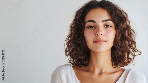 Portrait of Woman with Hormonal Acne Before and After Treatment