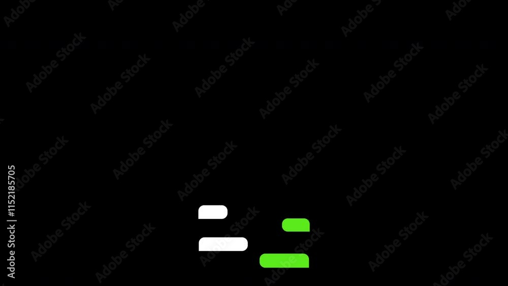 Animated social media chat box pop-up with an alpha channel. Motion graphic featuring text elements fading in on a transparent background. Includes green speech bubbles, chat interface, and empty text