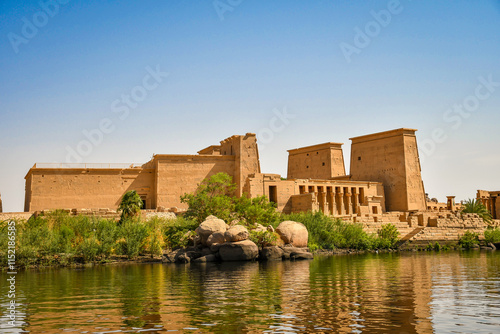 Temple of Philae seen from the River Nile 