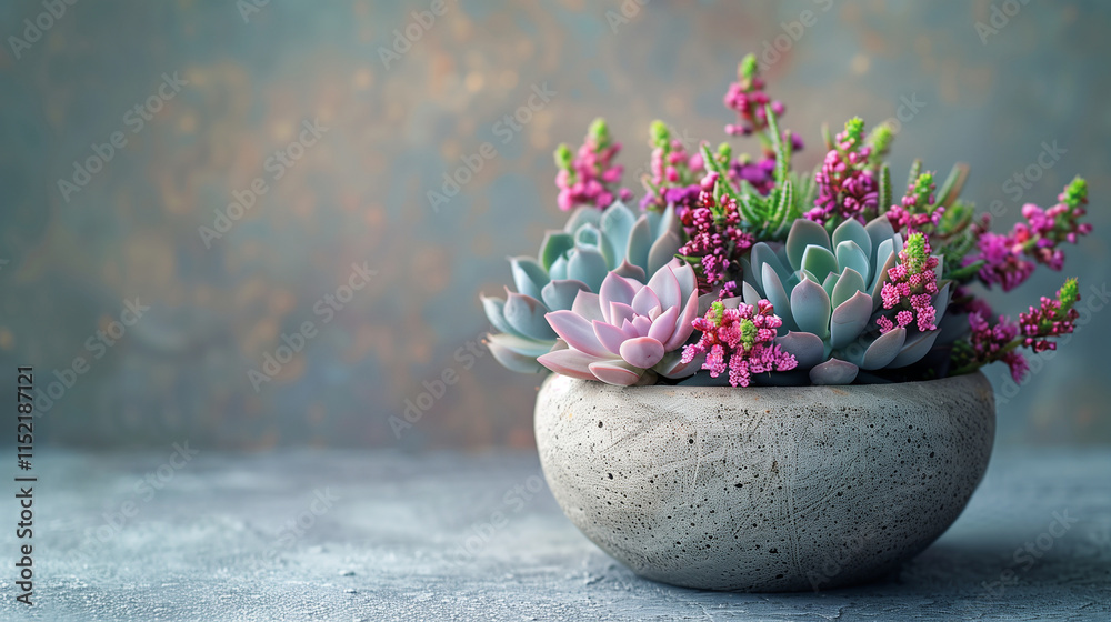 Florarium, aquarium with flowers, banner with copy space, floristry Florarium, aquarium with flowers, banner with copy space, floristry