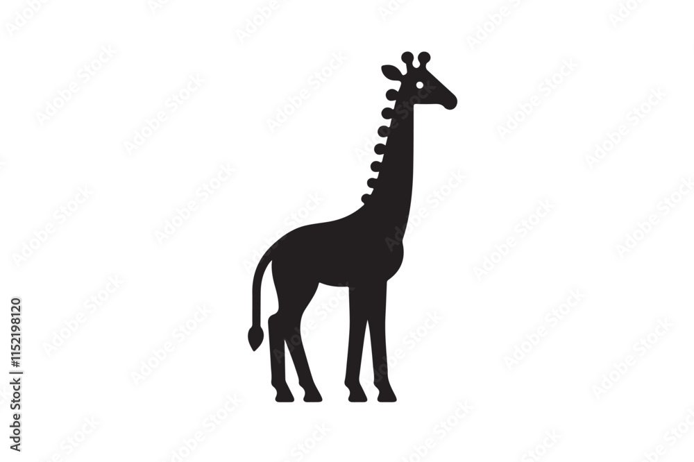 Giraffe icon silhouette illustration with white background. Giraffe icon silhouette illustration with white background.