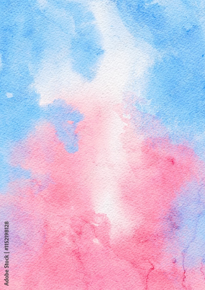 Fototapeta premium Watercolor texture, watercolor blue and pink background 