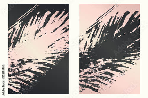 Watercolor or ink strokes in a grunge style banner template. Soft pink grunge design template with strokes. Perfect for adding an edgy and textured look to banners, posters, and creative designs. 