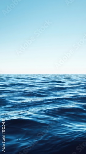 Serene Ocean Waves Under a Clear Blue Sky