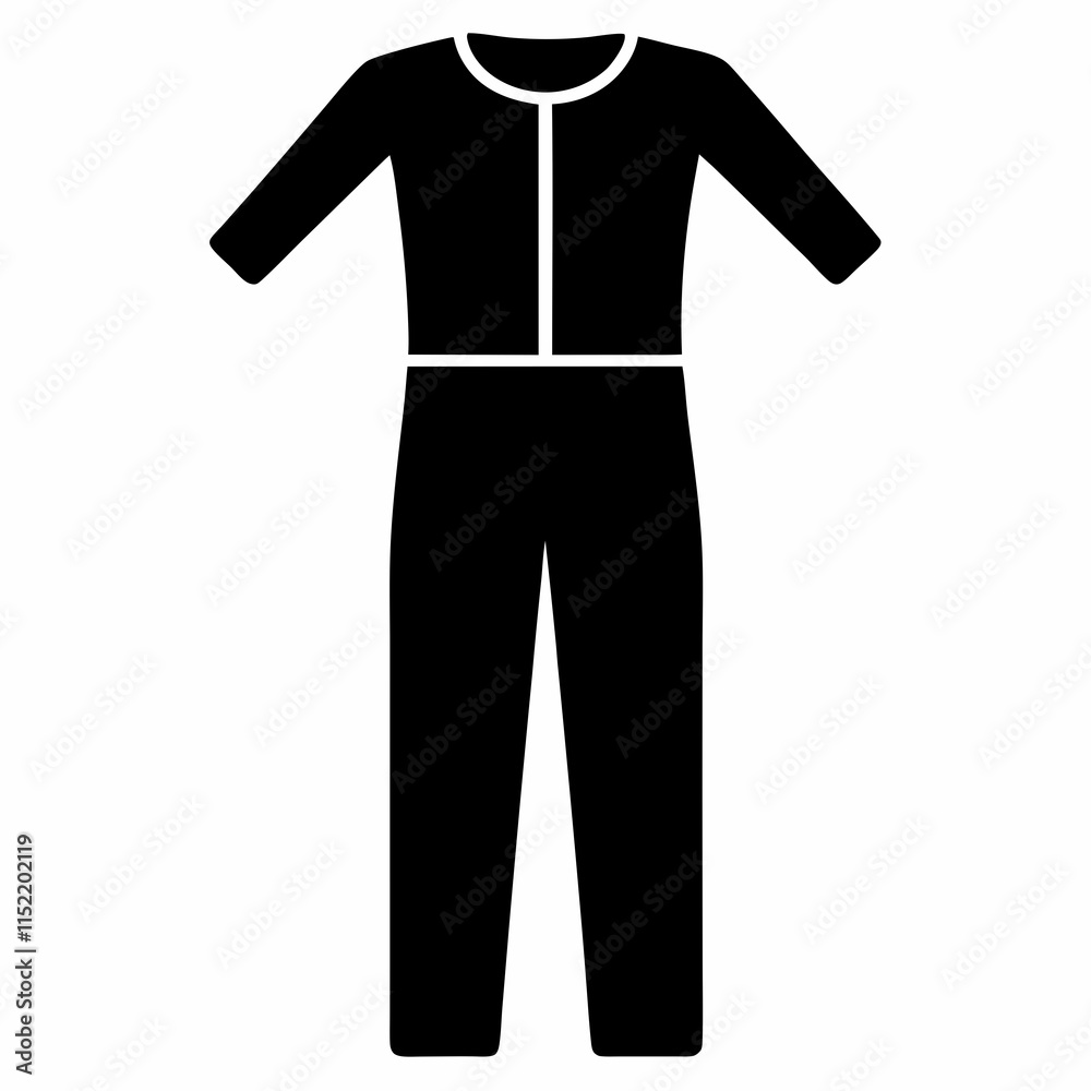 Black Jumpsuit Silhouette Vector Illustration Black Jumpsuit Silhouette Vector Illustration