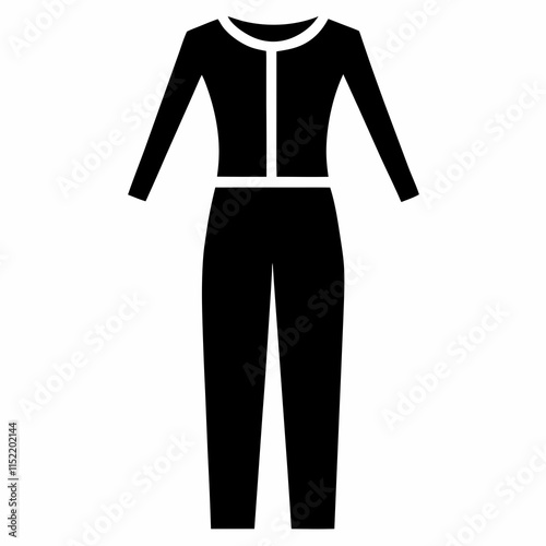 Black Jumpsuit Silhouette Vector Illustration