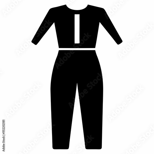 Black Jumpsuit Silhouette Vector Illustration