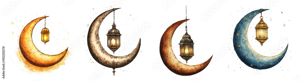 Obraz premium Decorative Elements on Transparent Background