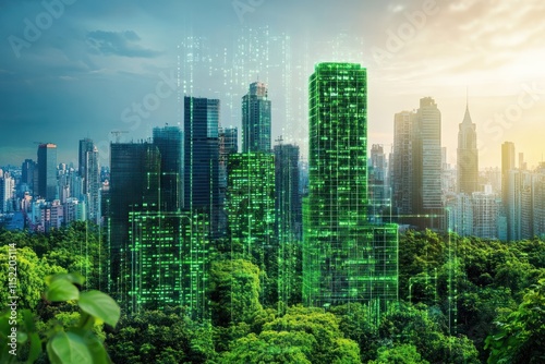 Green Cityscape Sustainable Urban Development Eco Friendly Buildings