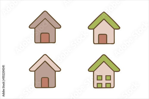 Houses icons set