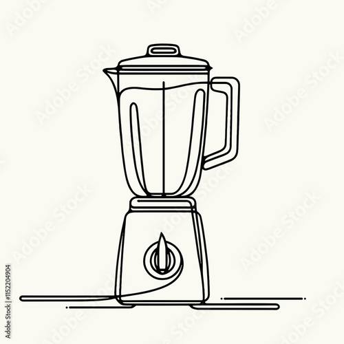 Minimalist blender line drawing on white background