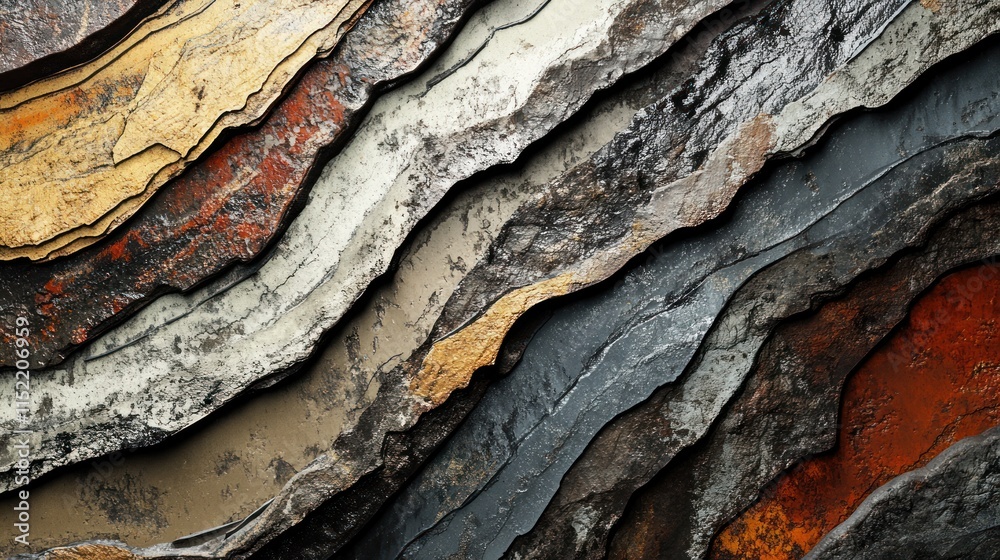 A close-up of layered textured materials showcasing earthy tones and patterns. A close-up of layered textured materials showcasing earthy tones and patterns.
