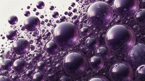 Abstract shiny dark purple bubbles background