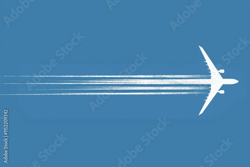 Wallpaper Mural minimalist vector logo of an airplane trail, white on blue background Torontodigital.ca