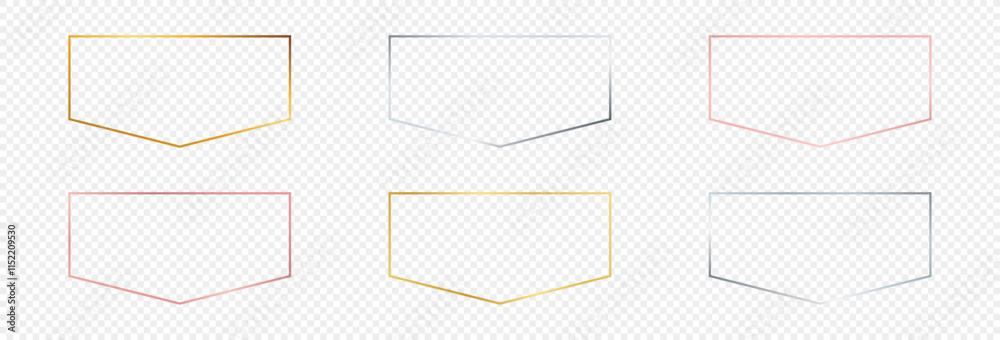 Set of six glowing frames