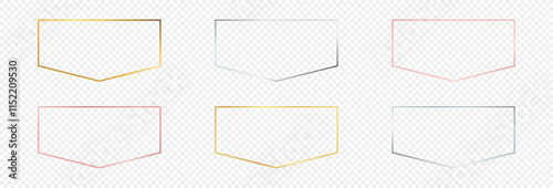 Set of six glowing frames