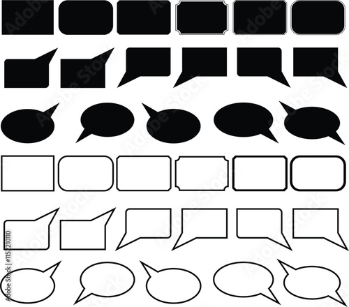a set of speech bubbles with different shapes