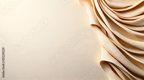 Soft Cream Fabric Draped Elegantly on a Minimalist Background