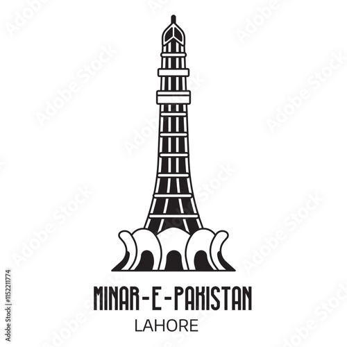 Obraz na płótnie Minar E Pakistan Tower Monument Travel Icon w salonie
