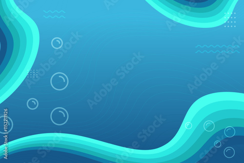 dynamic aqua waves gradient blue colored wallpaper background