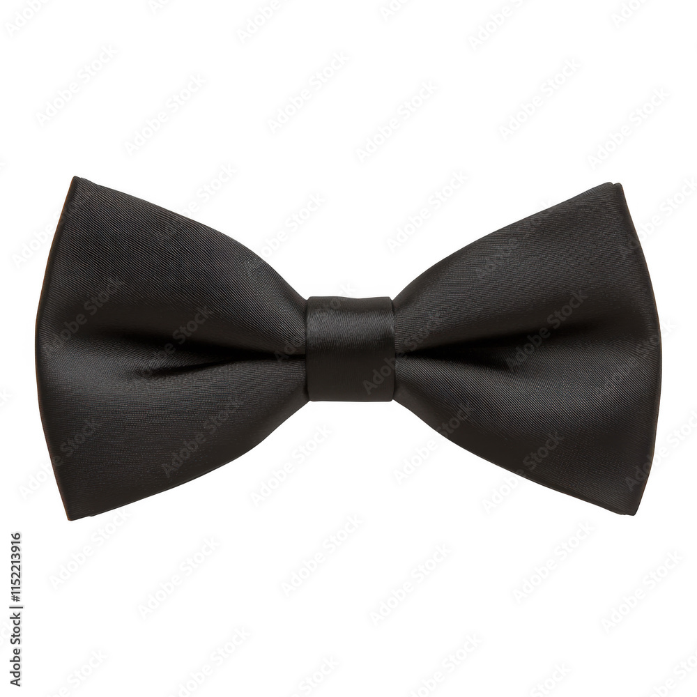Elegant black bow tie perfectly tied, isolated on white, symbolizing sophistication and formal style. Elegant black bow tie perfectly tied, isolated on white, symbolizing sophistication and formal style.