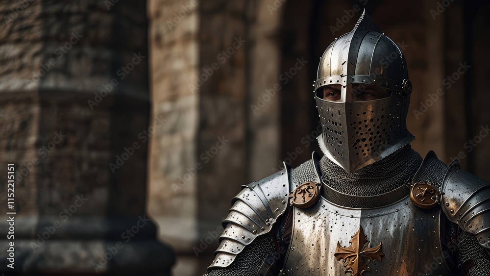 view of epic powerful medieval knight with sword and metal shield guardian warrior, mystic fantasy battle view of epic powerful medieval knight with sword and metal shield guardian warrior, mystic fantasy battle