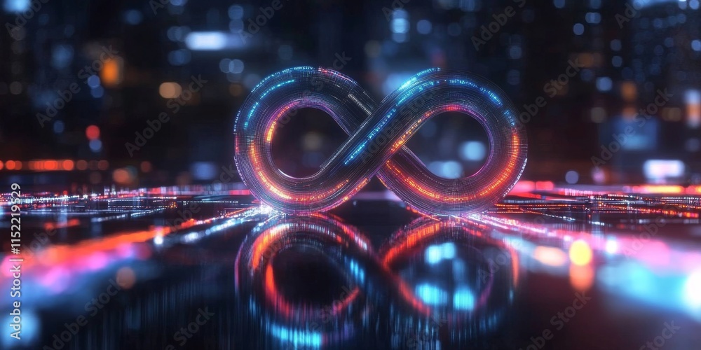 The infinity symbol signifies the continuous nature of software development operations.