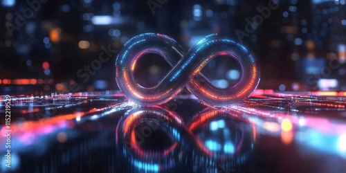 Obraz na płótnie The infinity symbol signifies the continuous nature of software development operations. w salonie