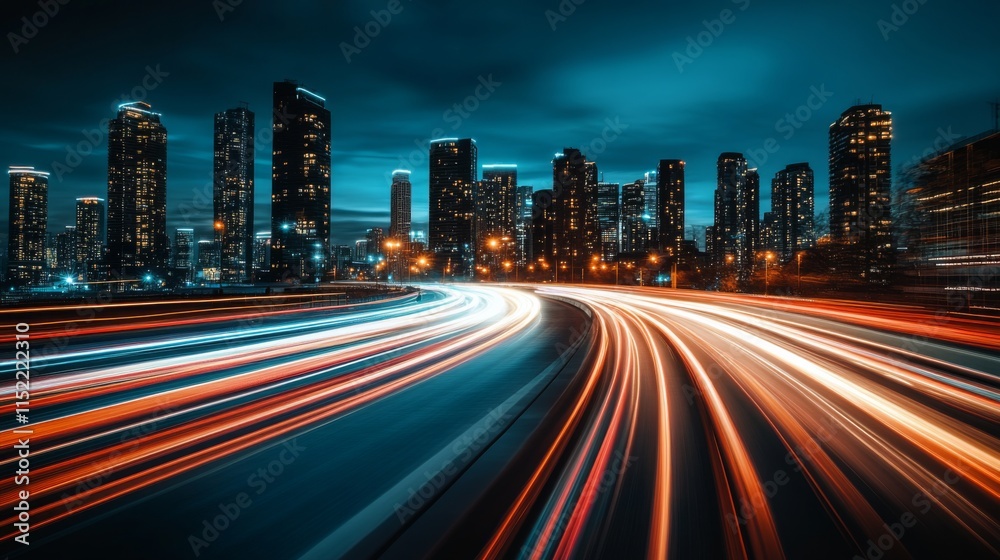Fototapeta premium Vibrant City Nightlife with Neon Lights