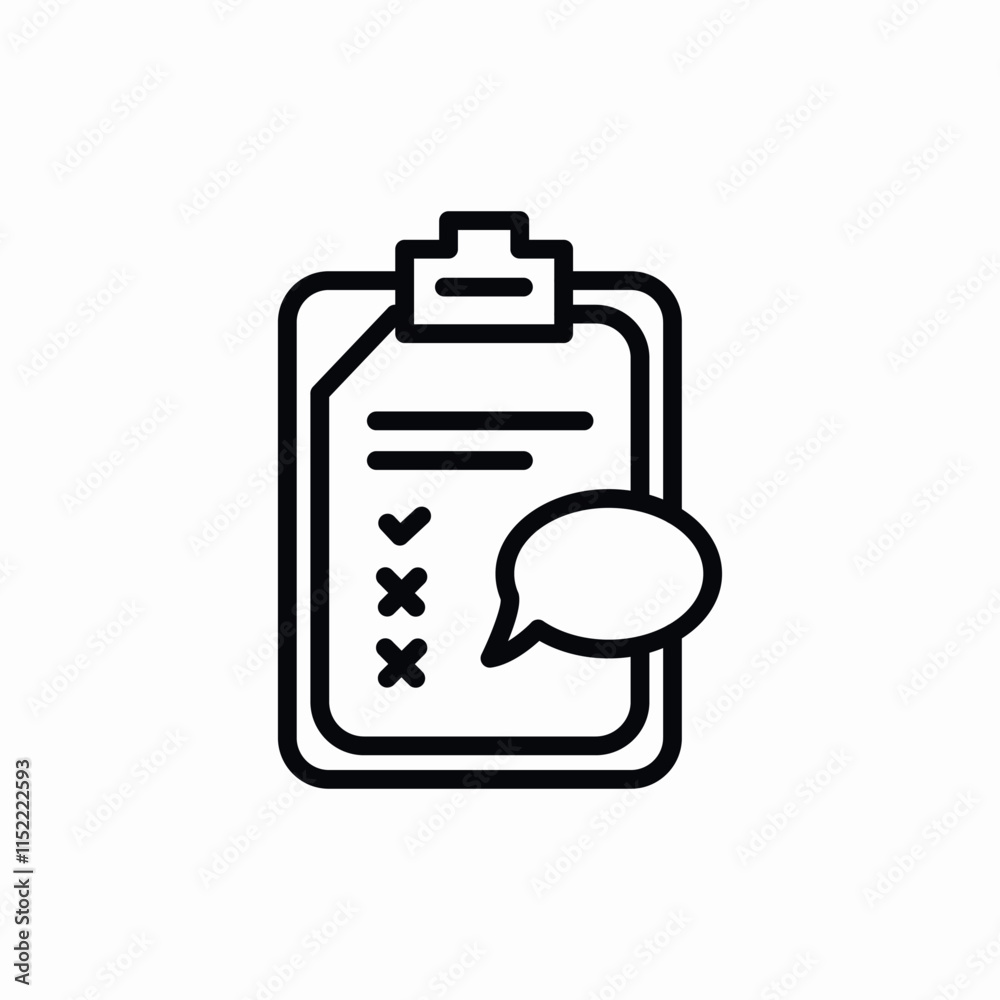 clipboard speech bubble icon vector sign clipboard speech bubble icon vector sign