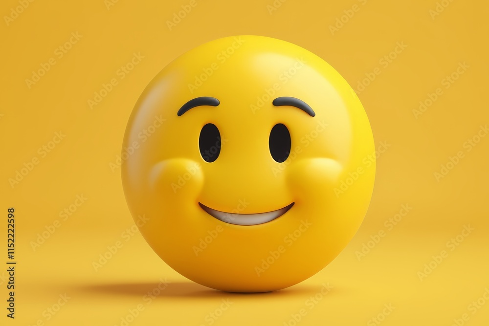 Fototapeta premium yellow smiley face with black eyes and a smile on a yellow background