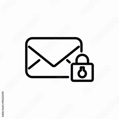 Mail Lock Security Confidential Icon vector sign