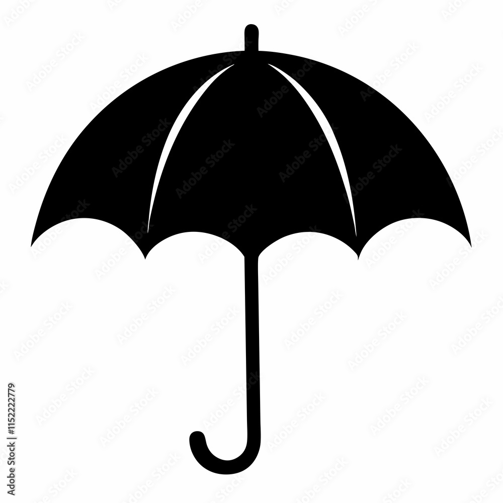 Black Umbrella Silhouette Vector Art Black Umbrella Silhouette Vector Art