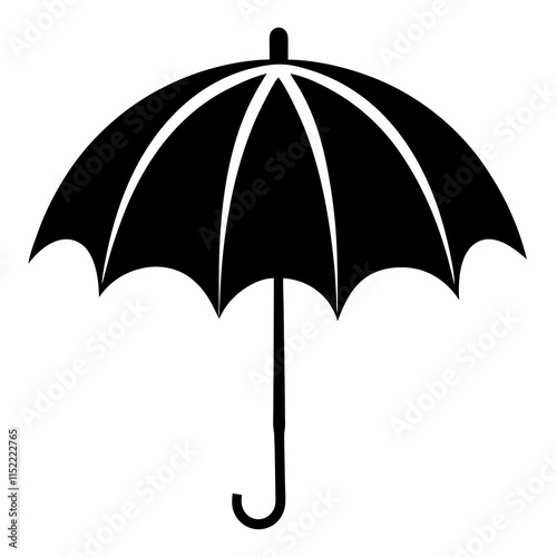 Black Umbrella Silhouette Vector Art