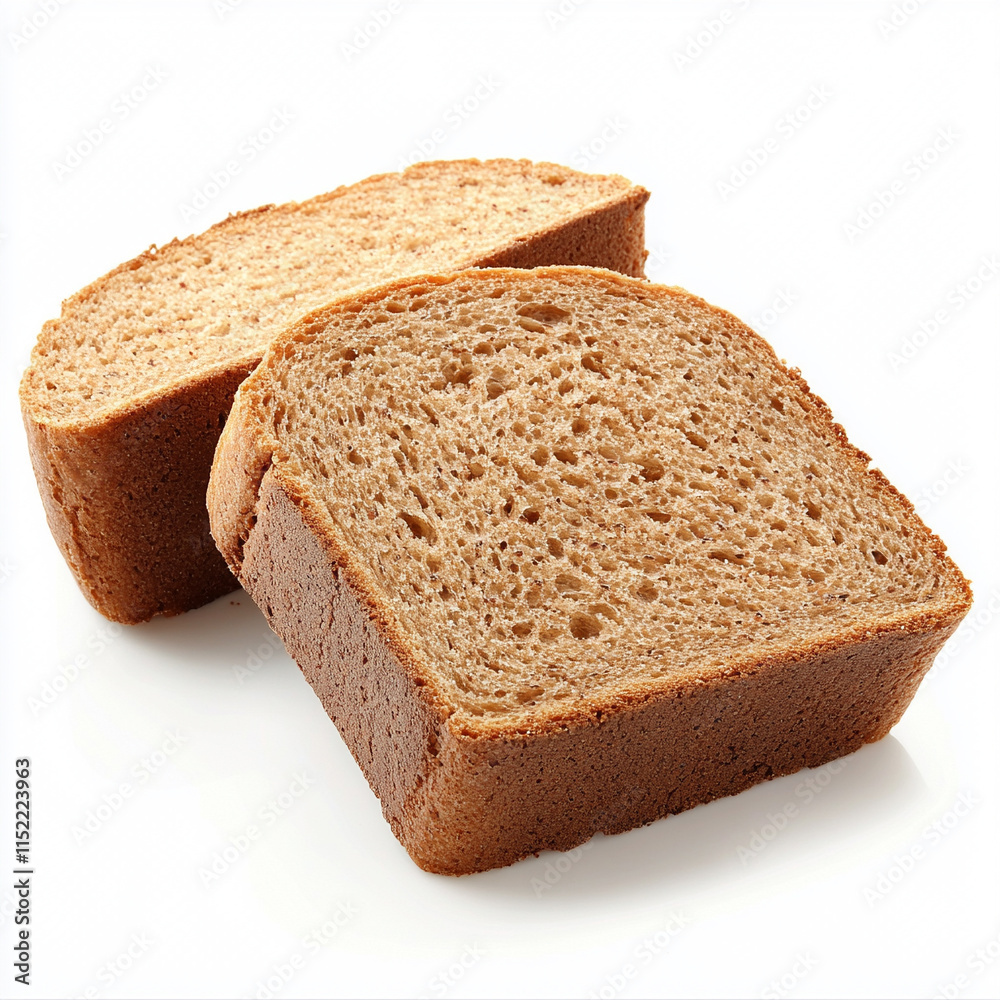 Fresh whole grain bread cut in half isolate on white background Fresh whole grain bread cut in half isolate on white background