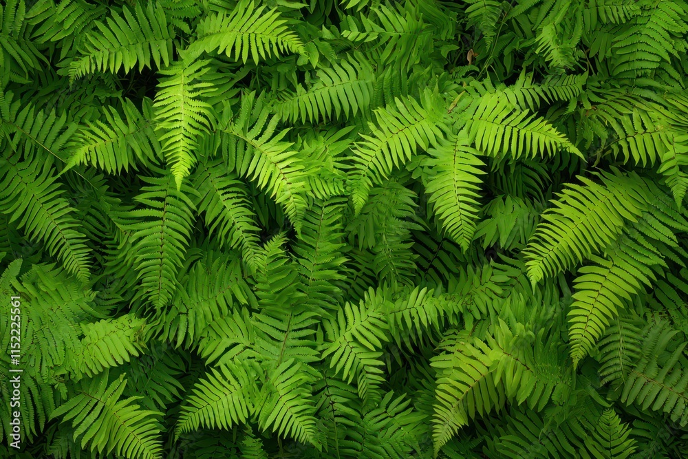 Fern leaves in a lush forest setting, creating natural patterns Fern leaves in a lush forest setting, creating natural patterns