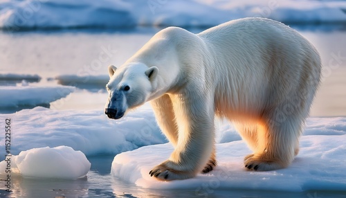 un oso polar en hielo photo