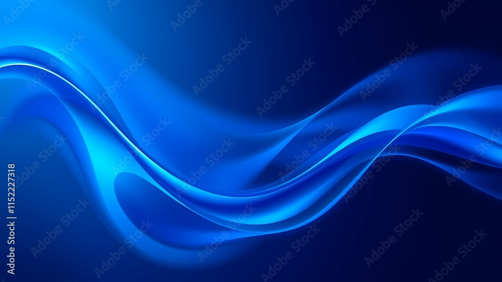 Obraz premium Abstract blue wave background AI 