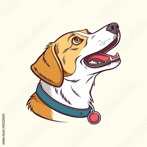 A dog head vector is a stylized, scalable digital illustration of a dog's head, often used for logos or icons. photo