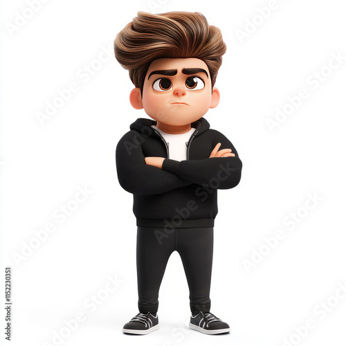 menino cartoon3d olhando para cima impressionado em fundo branco --profile uq42slt --v 6.1 Job ID: 2ad149a7-3a58-469b-bc7d-a6b3e918de88 photo