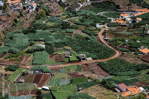 Aerial view over Madeira island, Portugal