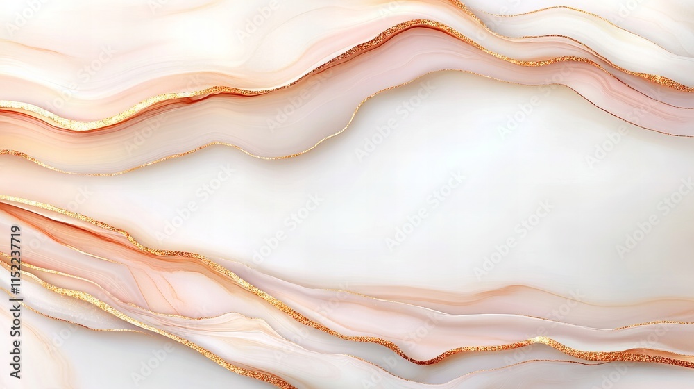 Obraz premium Elegant marble texture with gold veins and soft pastel tones