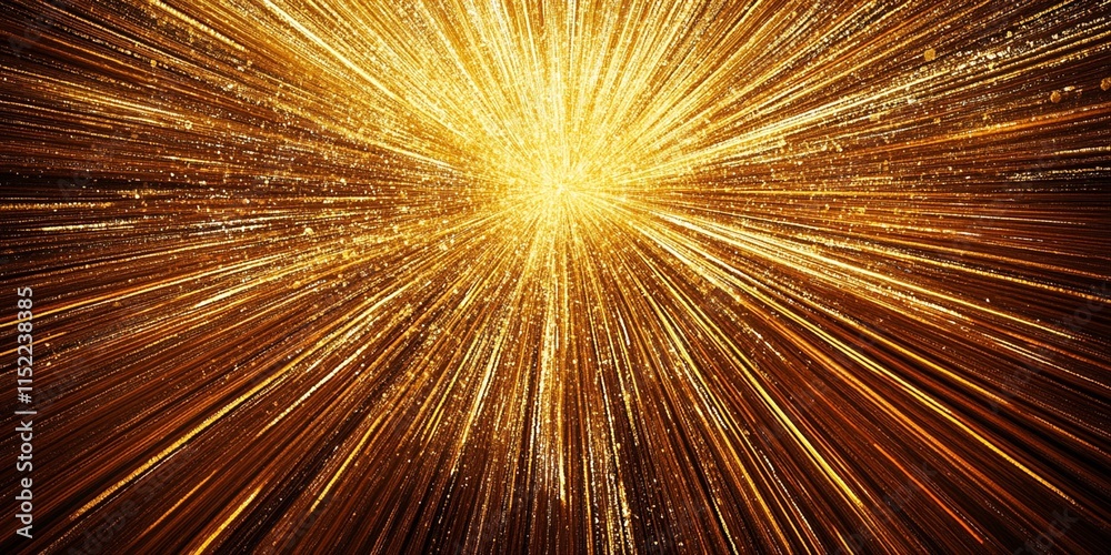 Obraz premium Golden Light Burst Abstract Background Energy Speed Radiance Sparkle