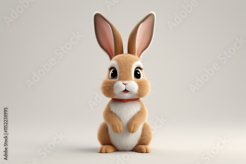 araffe sitting on a white surface with a red collar photo